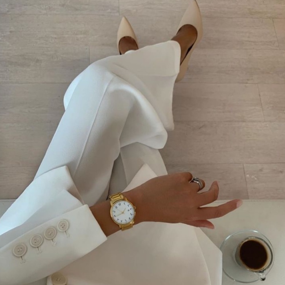 Zara high waisted white pants